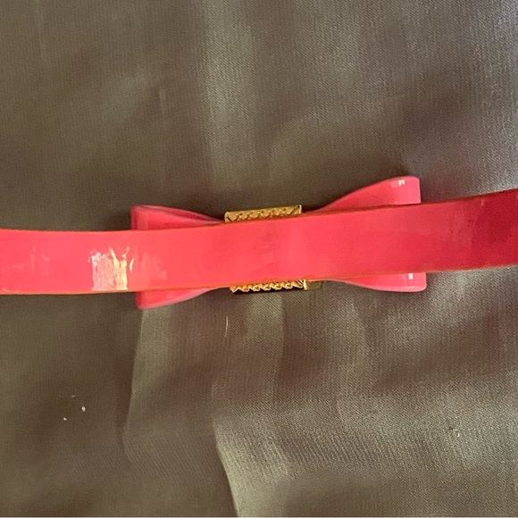 Tory Burch Bow Leather Bracelet, Neon Pink-Orange - Picture 6 of 8